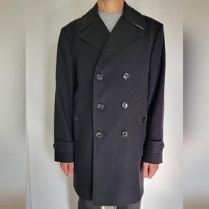 Burberry Mens Black Pea Coat